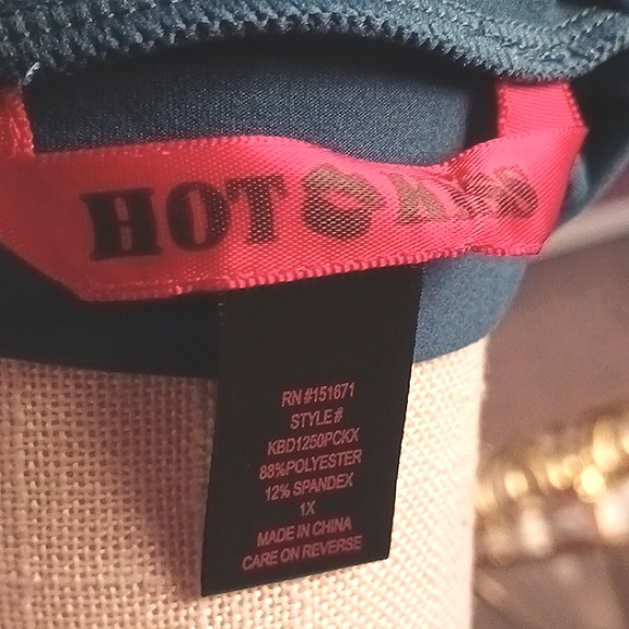 NWT Choker Keyhole Bodycon Long Sleeve Dress Peacock Green Plus Size 1X - Picture 6 of 8